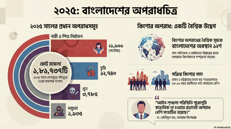২০২৫ সালে অপরাধের সূচক ছিল ঊর্ধ্বমুখী