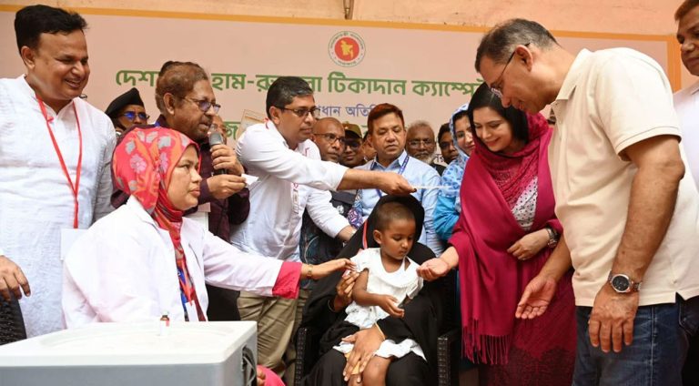 হাম টিকাদান কর্মসূচি উদ্বোধন করলেন প্রধানমন্ত্রী