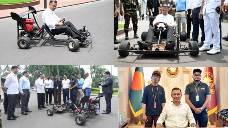 কলেজ শিক্ষার্থী রিজয়ান রশীদের রেসিং কার চালালেন প্রধানমন্ত্রী
