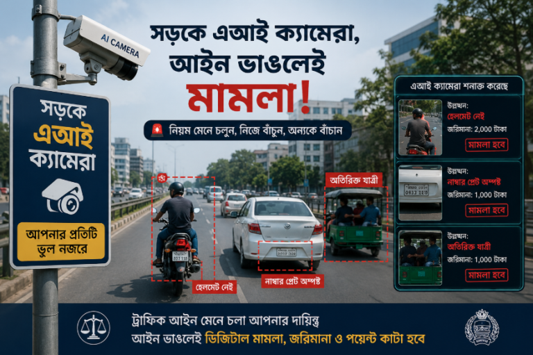 সড়কে এআই ক্যামেরা, আইন ভাঙলেই মামলা